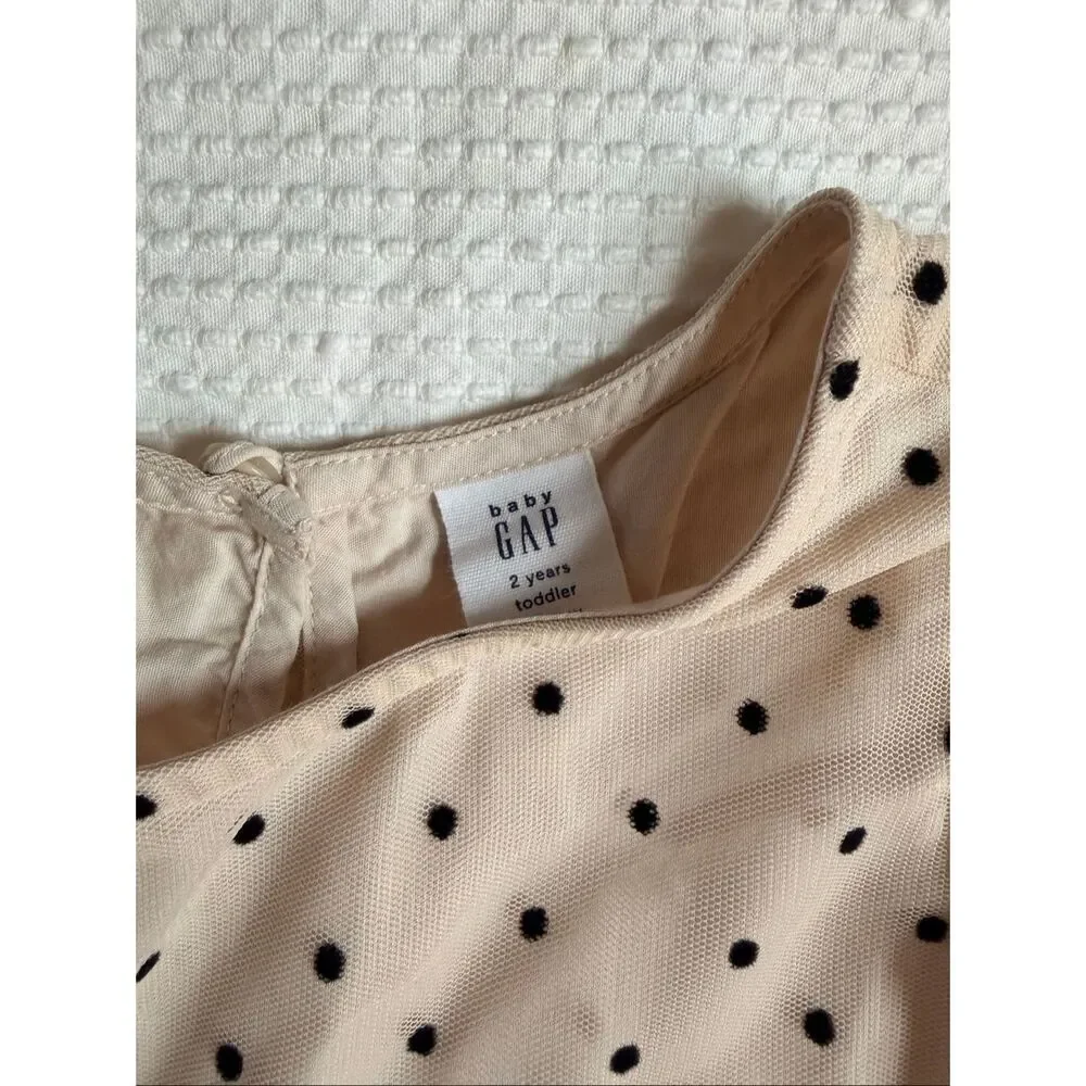 Baby Gap PolkaDot Tulle Tiered Puff Sleeve Dress 2‎